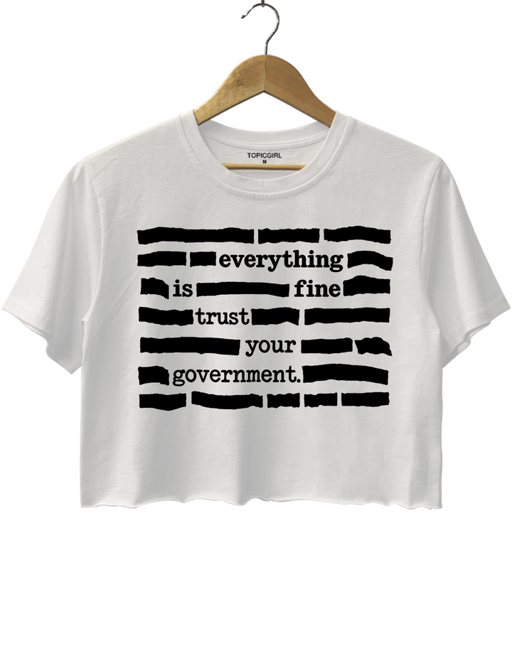 Everything Is Fine Trust Your Government Crop Top