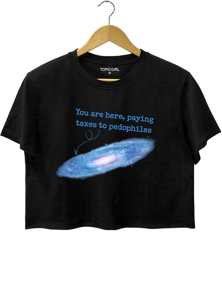 You Are Here Paying Taxes To Pedophiles Crop Top