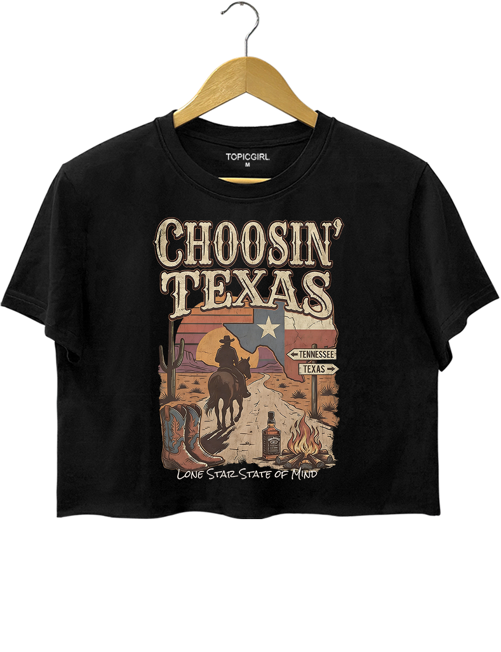 Vintage Ella Choosin' Texas Crop Top