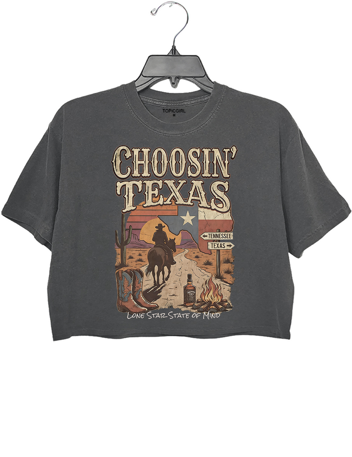 Vintage Ella Choosin' Texas Crop Top