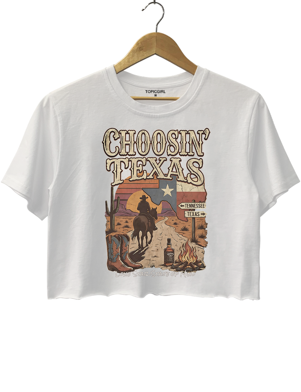 Vintage Ella Choosin' Texas Crop Top