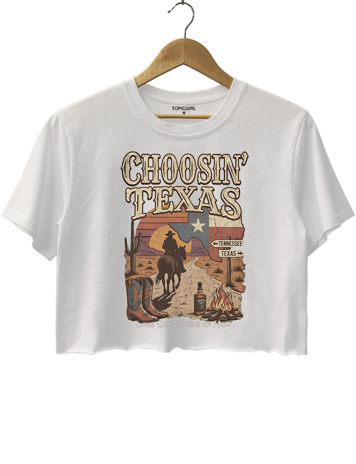 Vintage Ella Choosin' Texas Crop Top