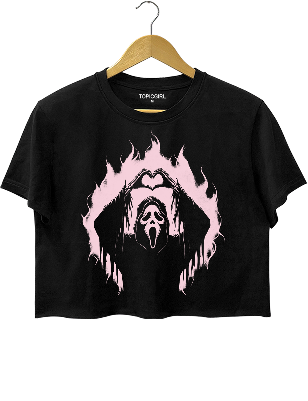 Funny Ghostface Scary Movie Heart Hands Crop Top