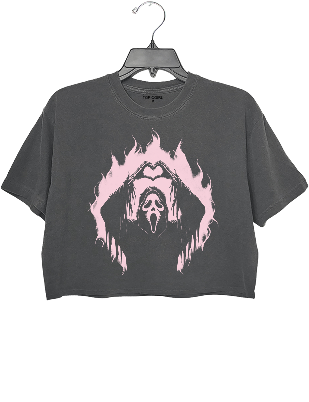 Funny Ghostface Scary Movie Heart Hands Crop Top