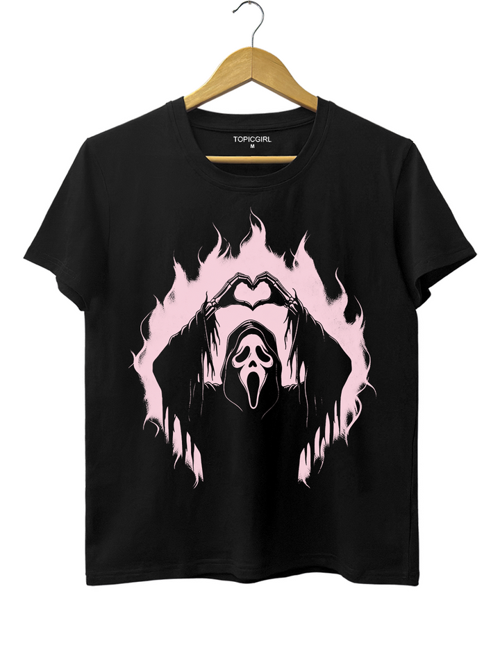Funny Ghostface Scary Movie Heart Hands Tee