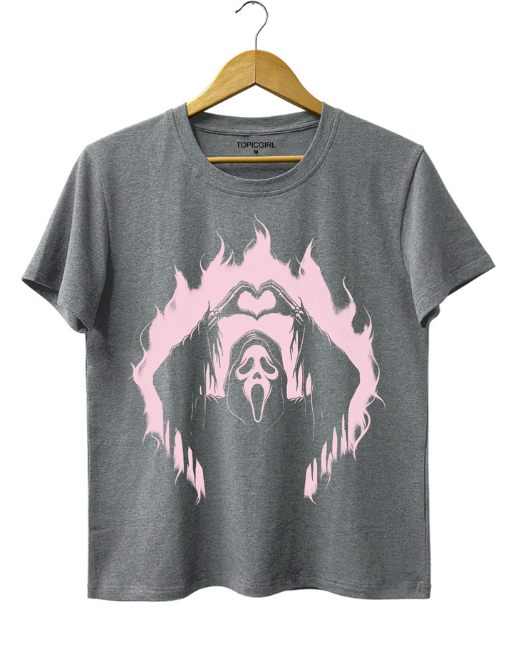 Funny Ghostface Scary Movie Heart Hands Tee