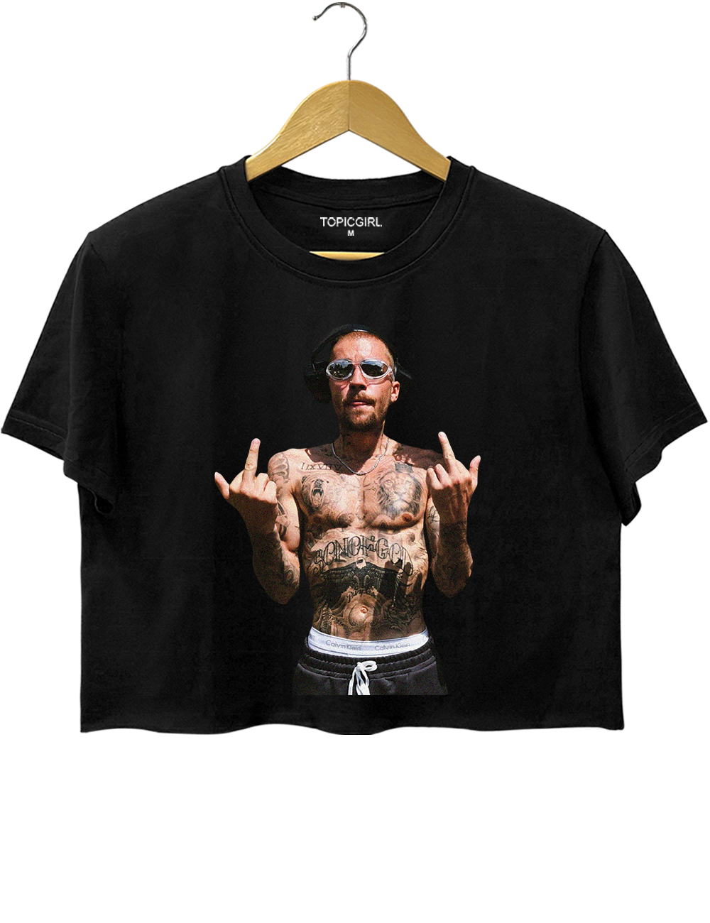 Justin Bieber Middle Finger Crop Top