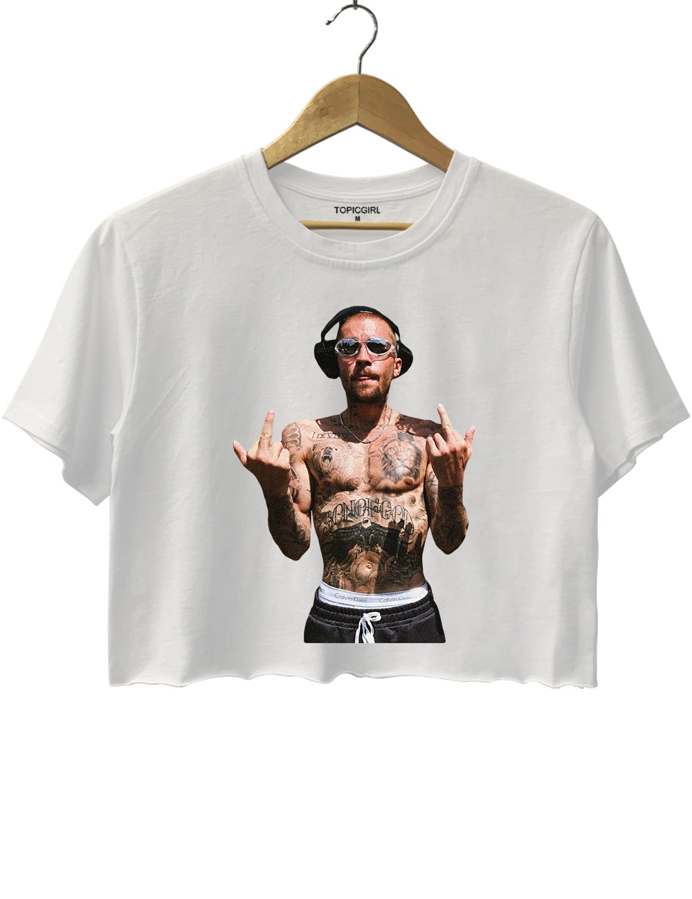Justin Bieber Middle Finger Crop Top