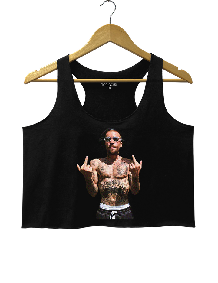 Justin Bieber Middle Finger Crop Tank Top