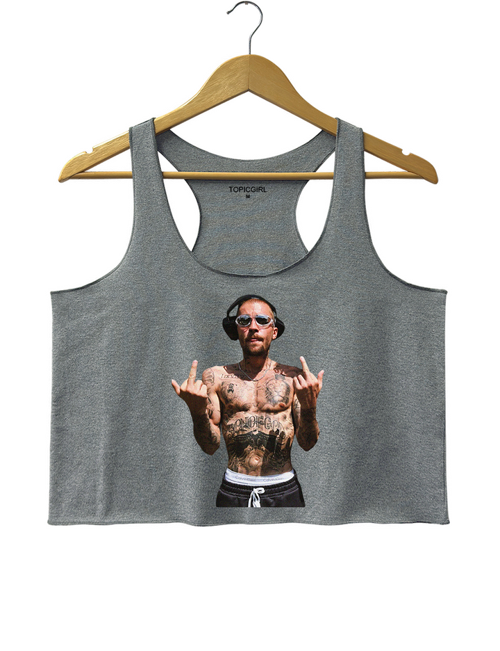 Justin Bieber Middle Finger Crop Tank Top