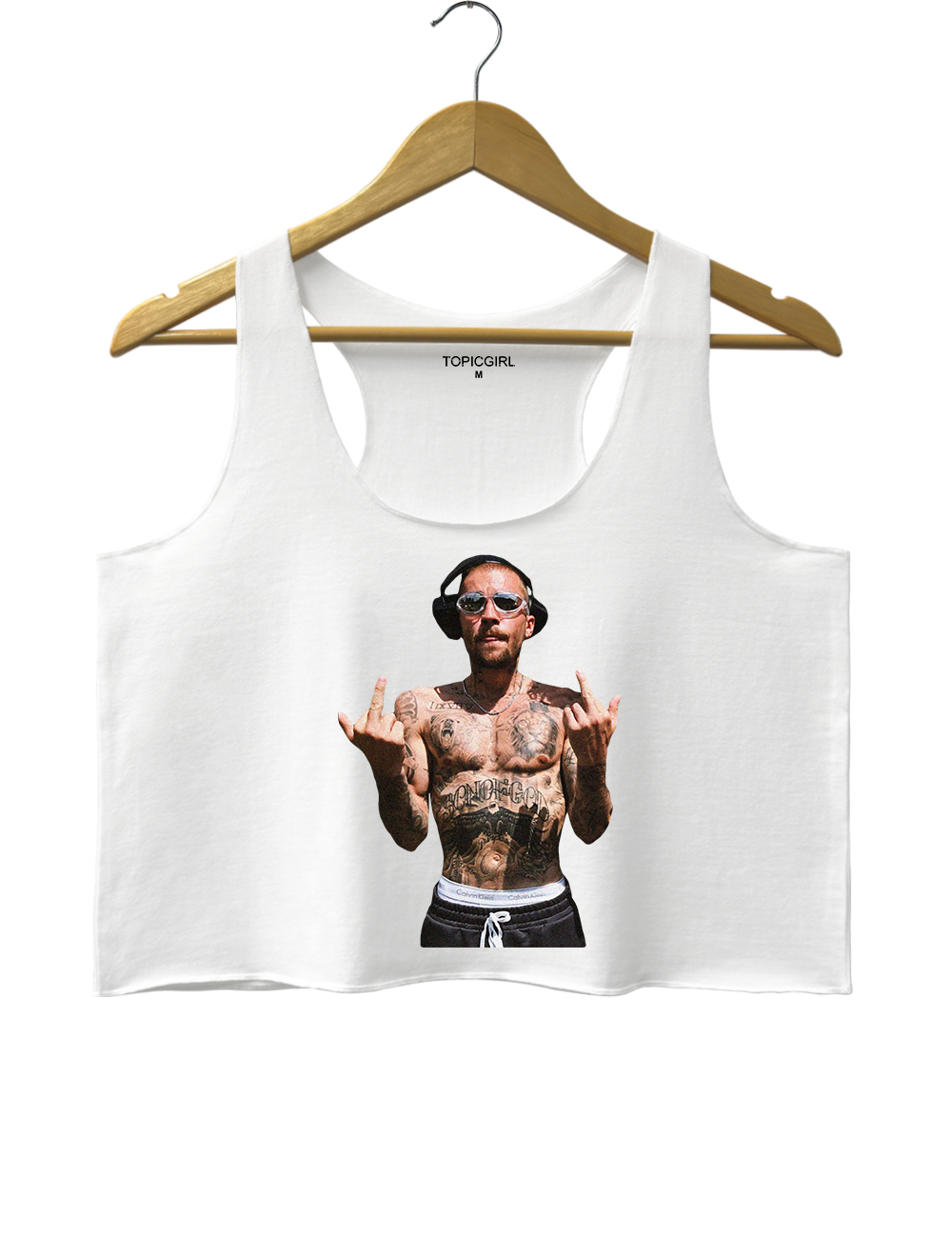 Justin Bieber Middle Finger Crop Tank Top