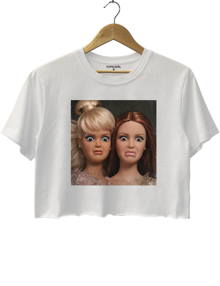 Unhinged Barbie Besties Meme Graphic Crop Top