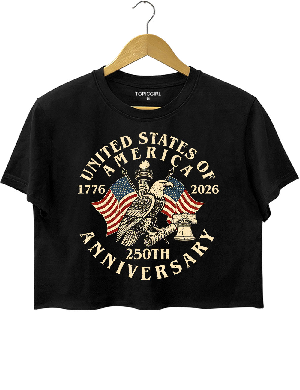 Vintage USA 250th Anniversary Graphic Crop Top