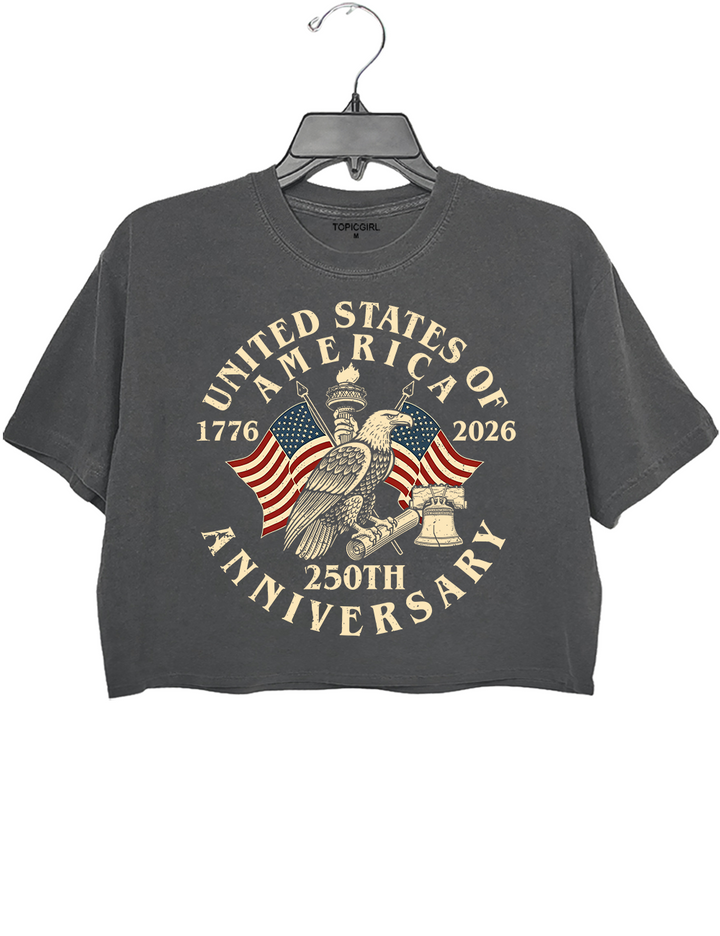 Vintage USA 250th Anniversary Graphic Crop Top