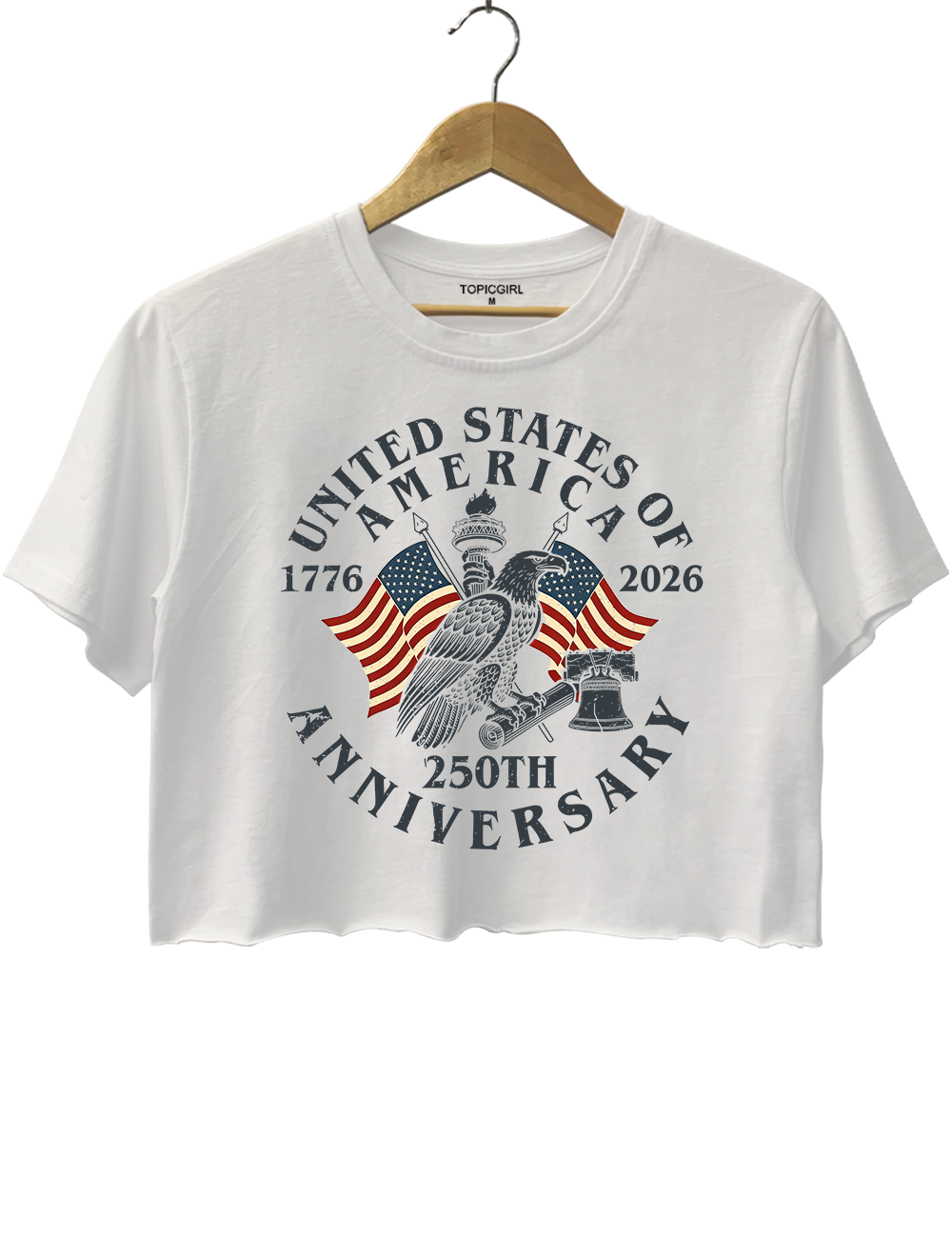 Vintage USA 250th Anniversary Graphic Crop Top