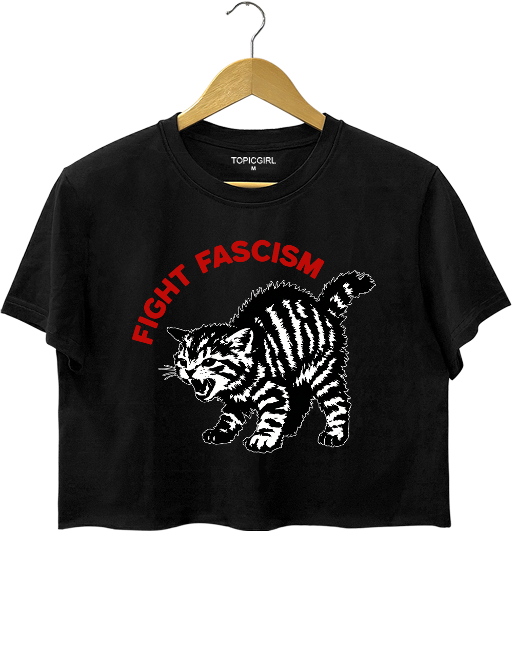 Resist Protest Fight Cat Crop Top