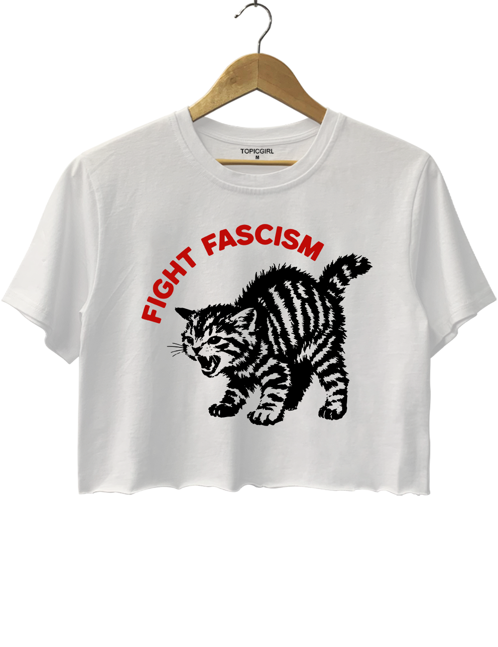 Resist Protest Fight Cat Crop Top