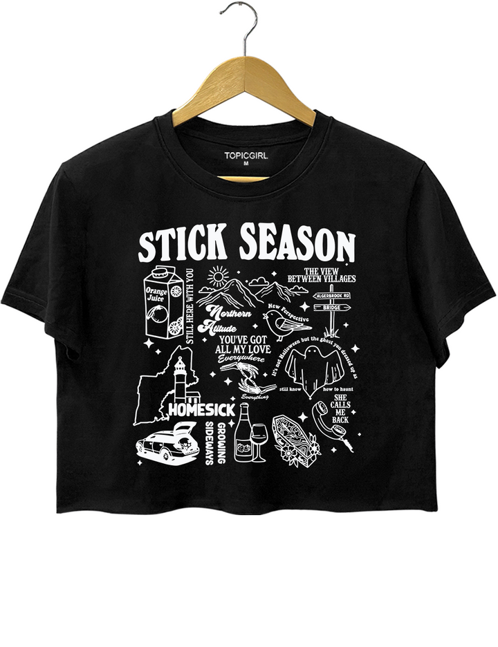 Retro Noah Kahan Songs Graphic Crop Top