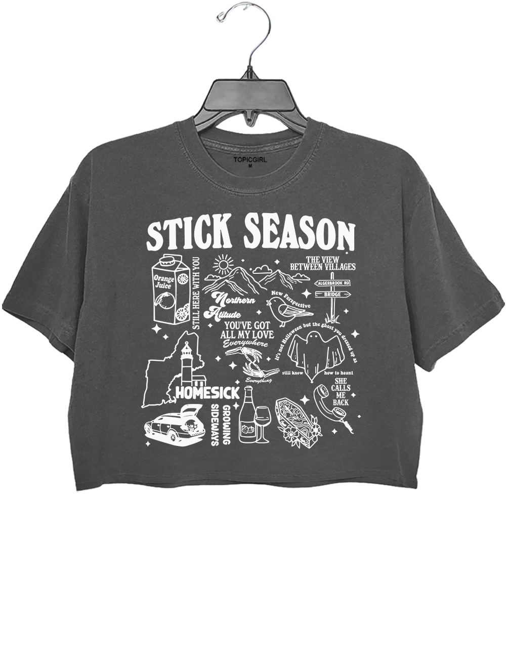 Retro Noah Kahan Songs Graphic Crop Top