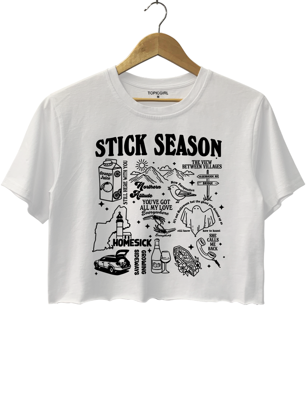Retro Noah Kahan Songs Graphic Crop Top