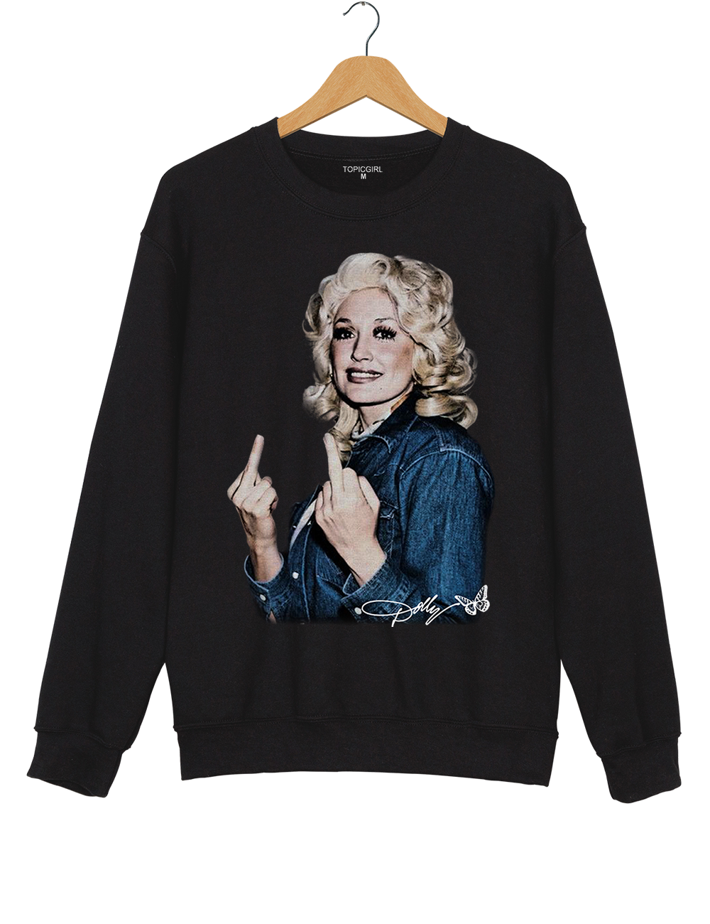 Vintage Dolly Parton Middle Finger Graphic Sweatshirt