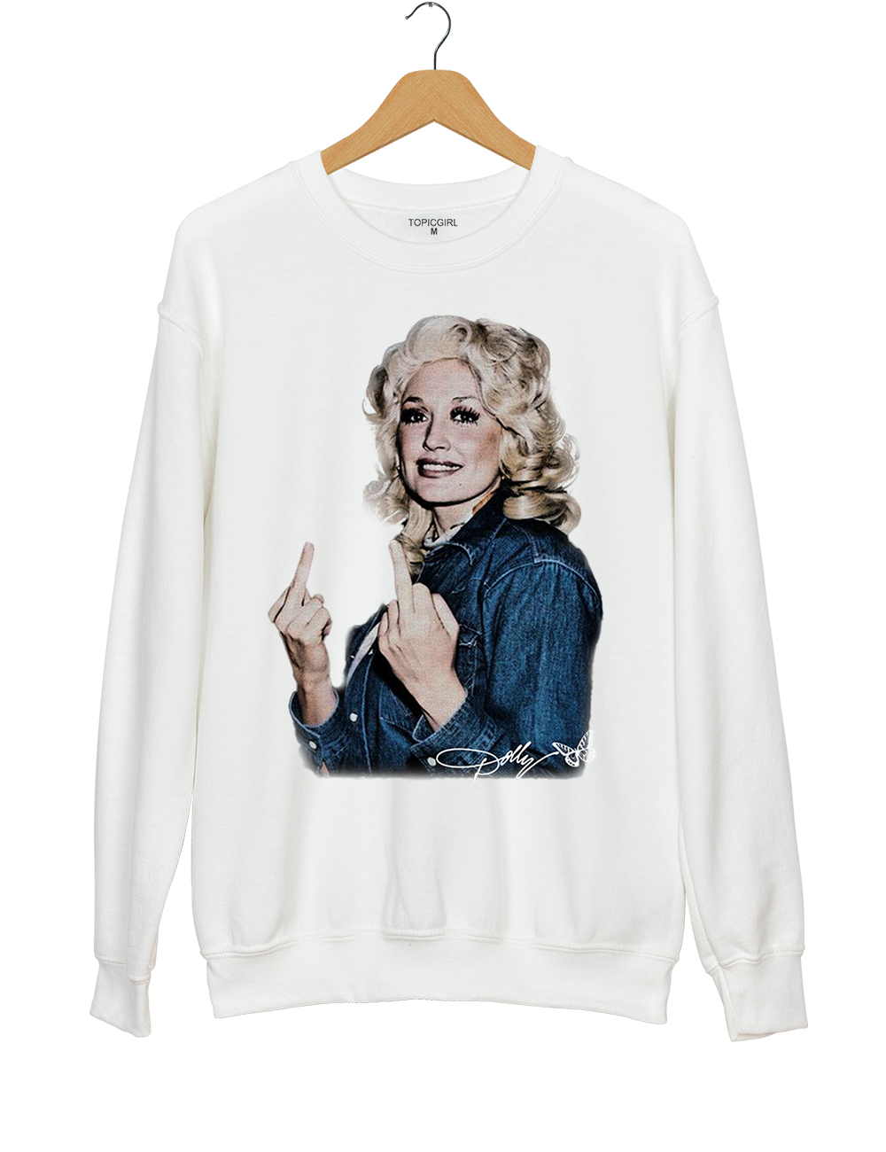 Vintage Dolly Parton Middle Finger Graphic Sweatshirt