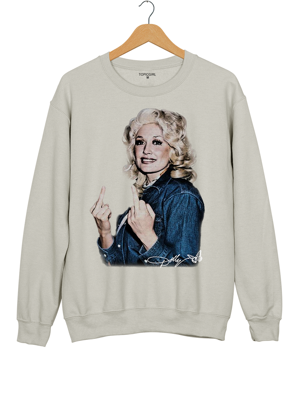 Vintage Dolly Parton Middle Finger Graphic Sweatshirt