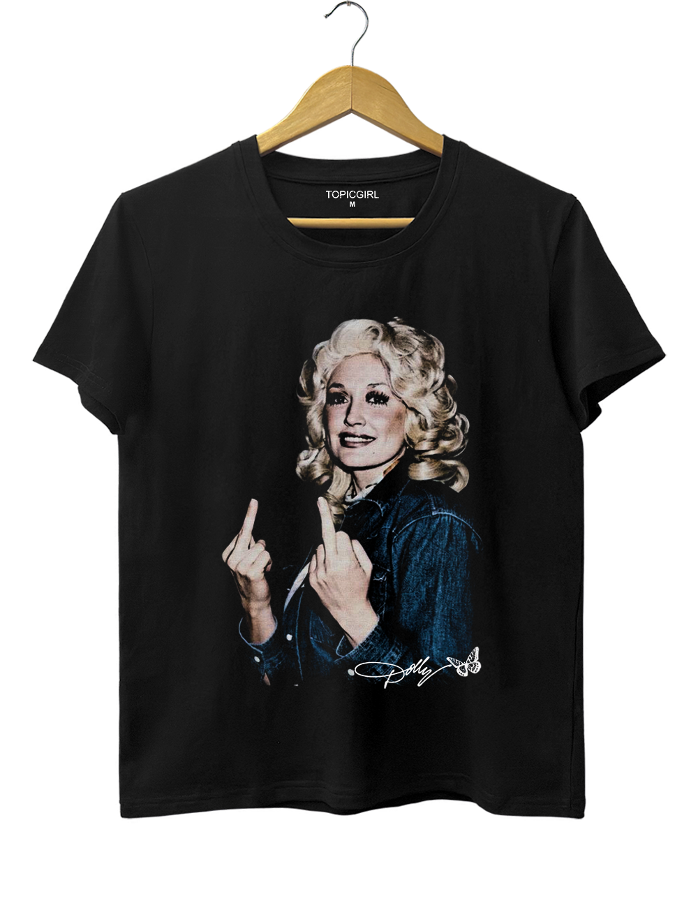 Vintage Dolly Parton Middle Finger Graphic Tee