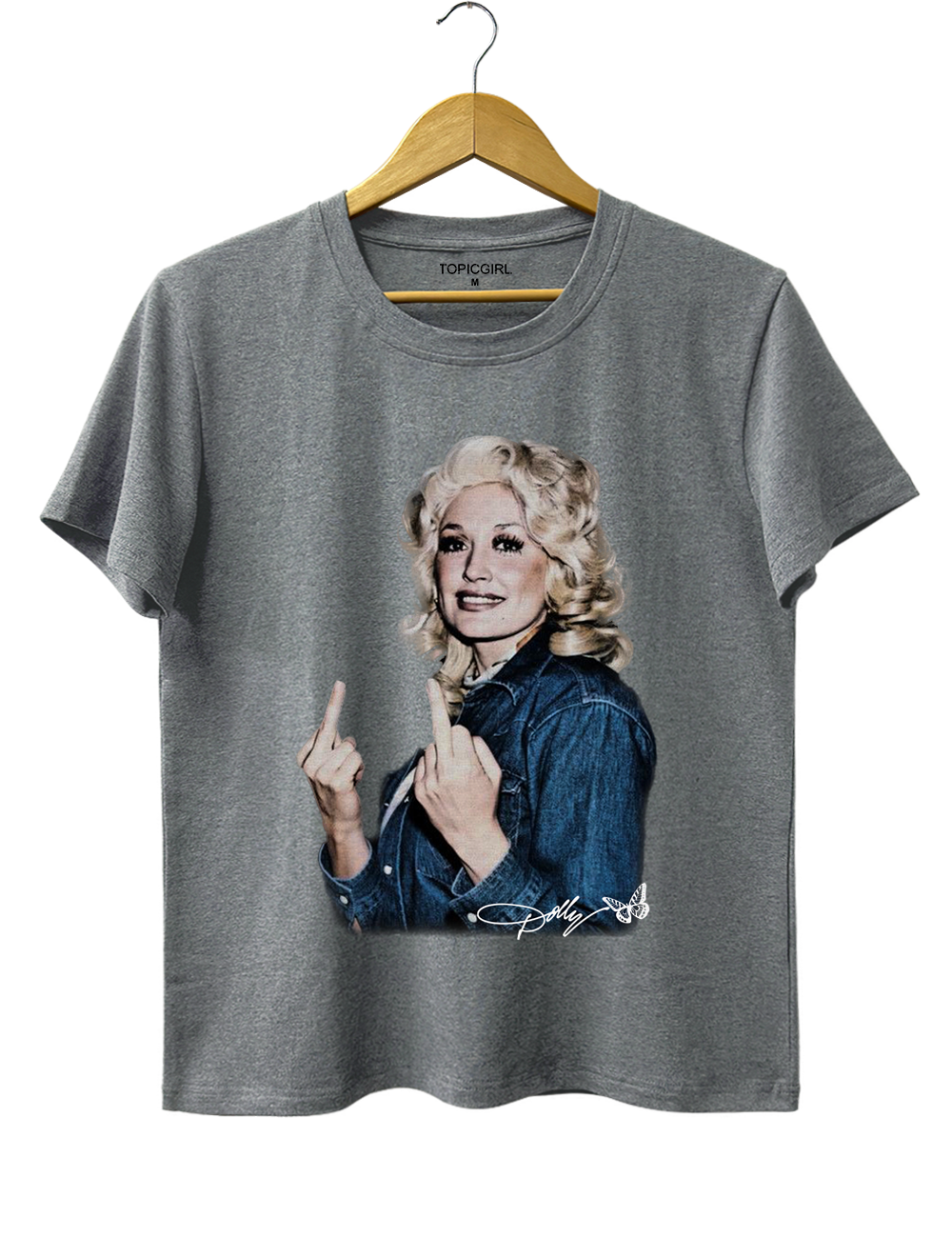 Vintage Dolly Parton Middle Finger Graphic Tee