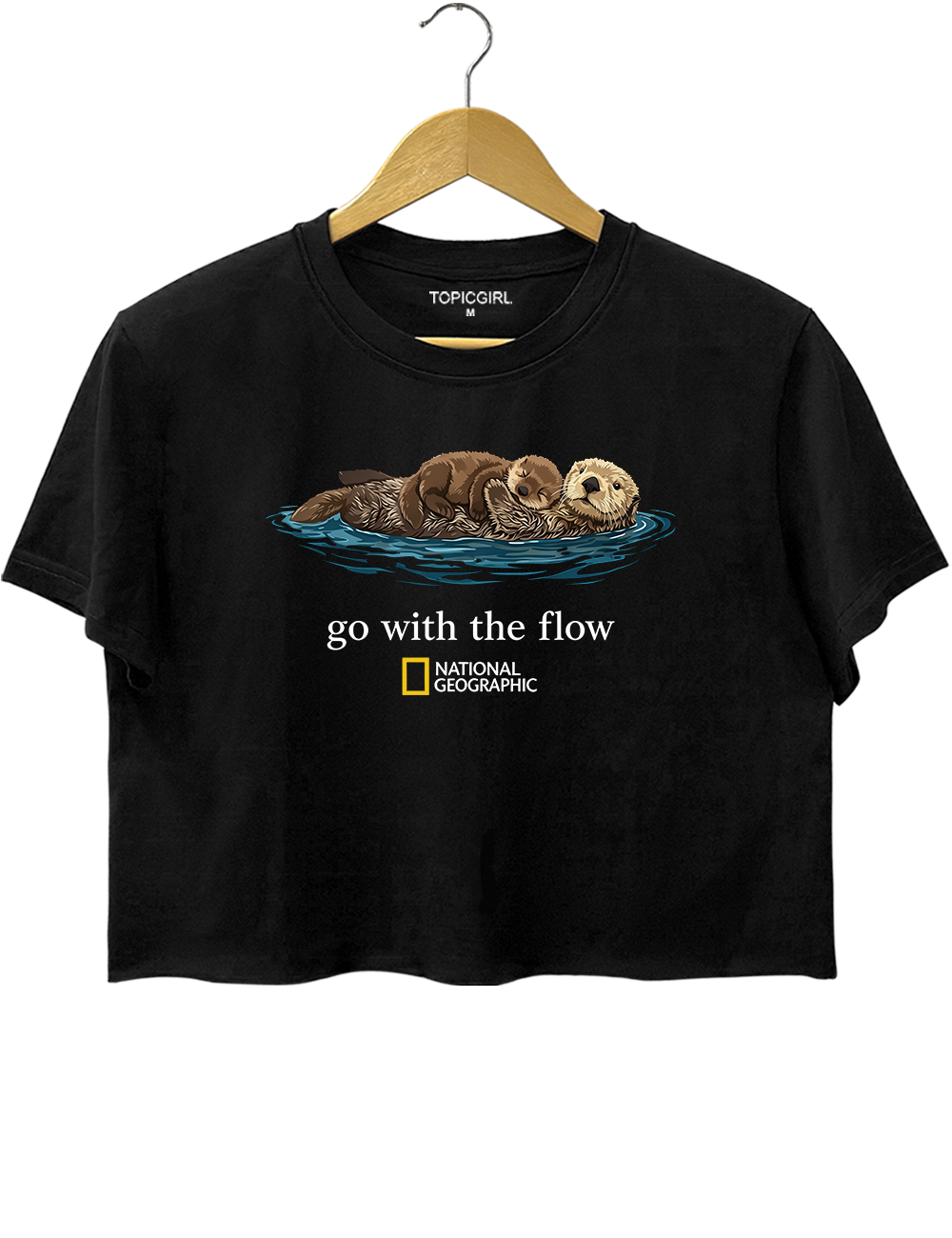 Go With The Flow Otter Nature Graphic Crop Top
