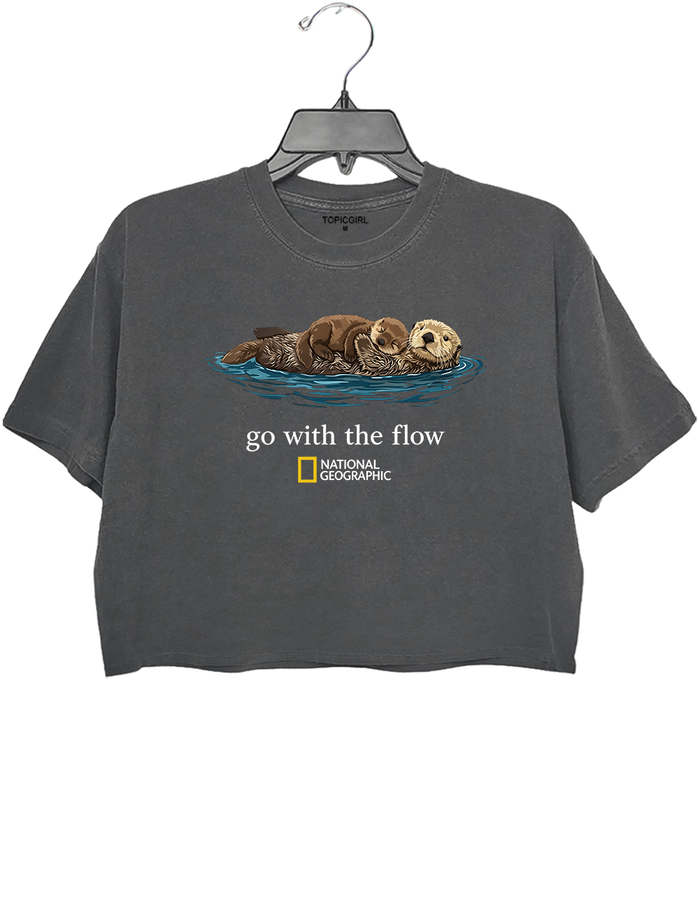 Go With The Flow Otter Nature Graphic Crop Top