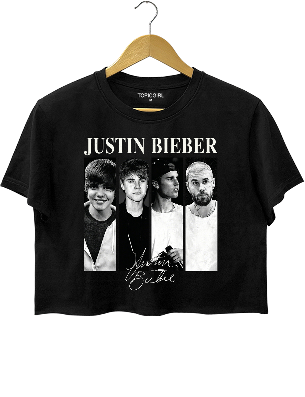 Justin Bieber Musical Journey Eras Vintage Crop Top