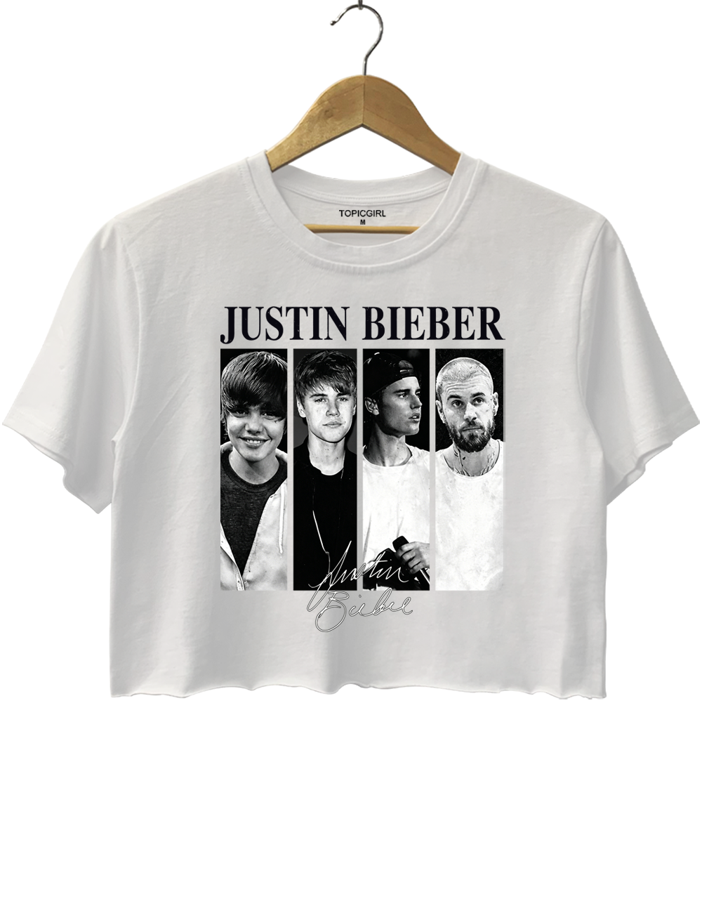 Justin Bieber Musical Journey Eras Vintage Crop Top