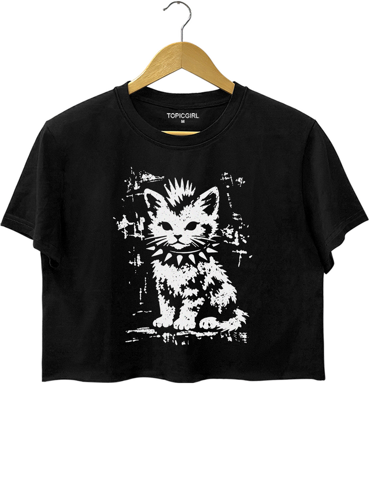 Vintage Punk Kitten Crop Top
