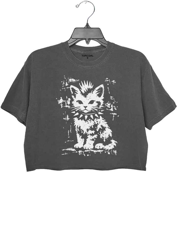 Vintage Punk Kitten Crop Top