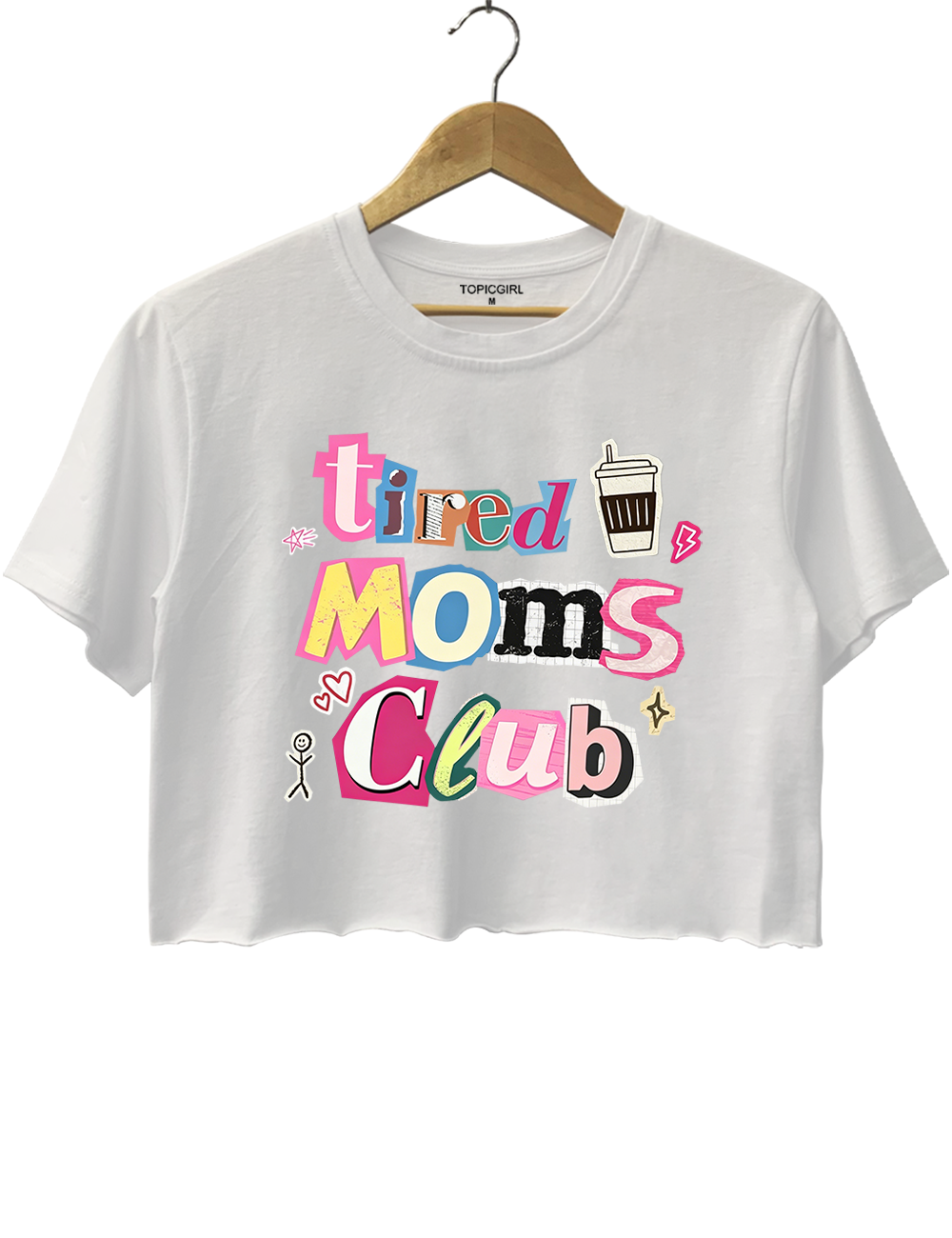 Tired Moms Club Graphic Crop Top