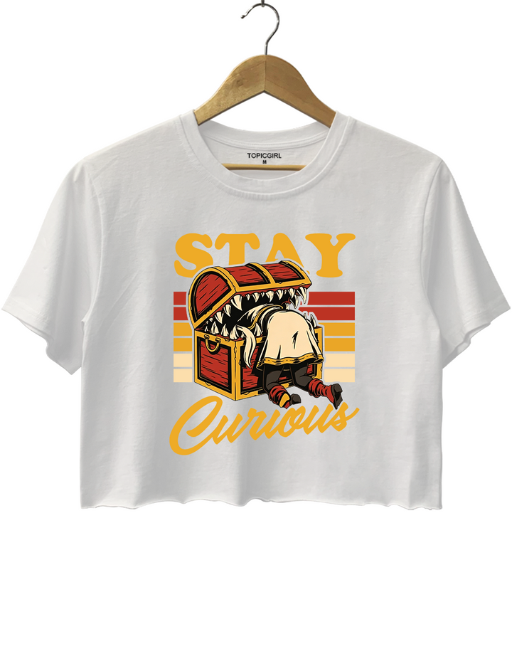 Frieren Elf Anime Treasure Stay Curious Crop Top