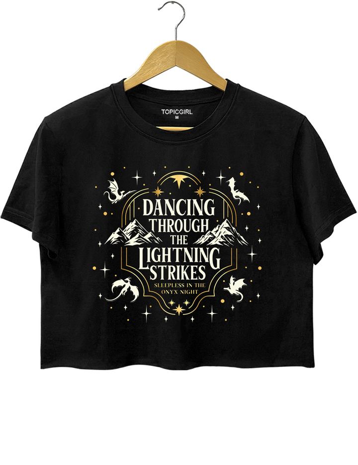 Dancing Through The Lightning Strikes Fourth Wing Crop Top