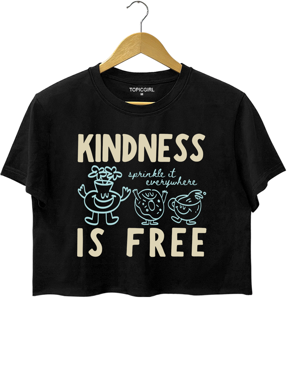 Kindness Is Free Funny Doughnut Crop Top