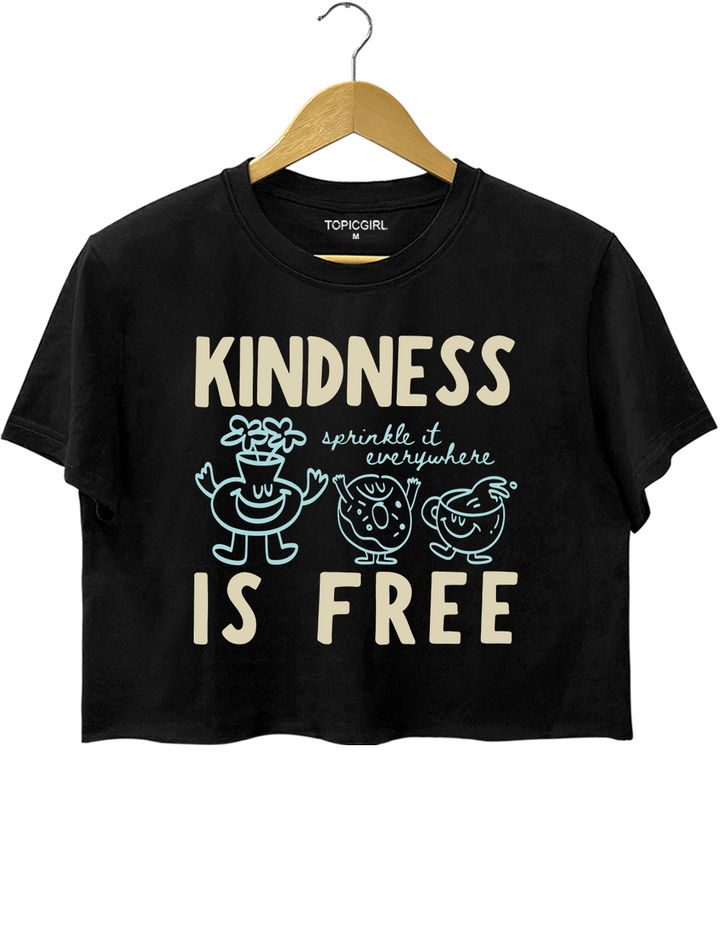 Kindness Is Free Funny Doughnut Crop Top