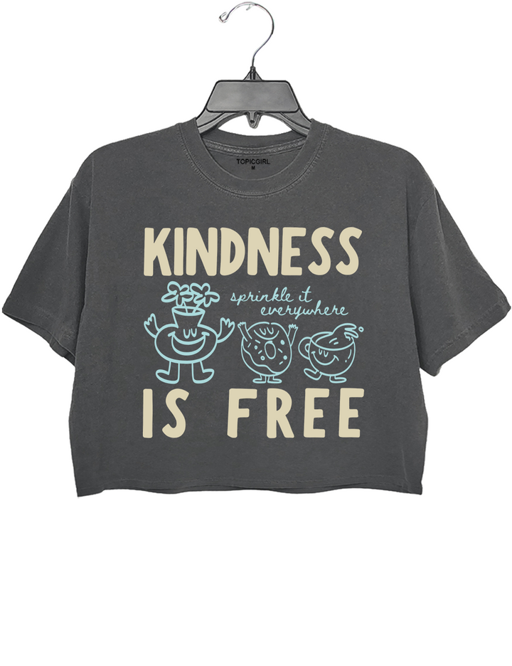 Kindness Is Free Funny Doughnut Crop Top