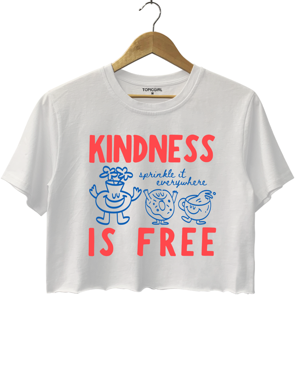 Kindness Is Free Funny Doughnut Crop Top