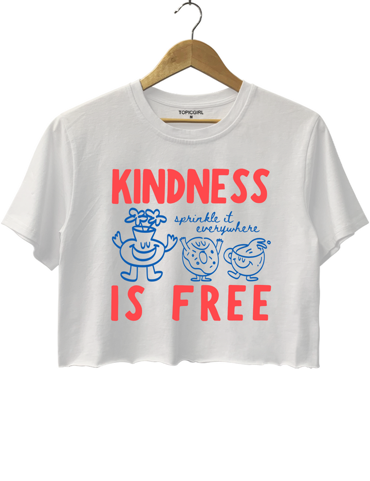 Kindness Is Free Funny Doughnut Crop Top