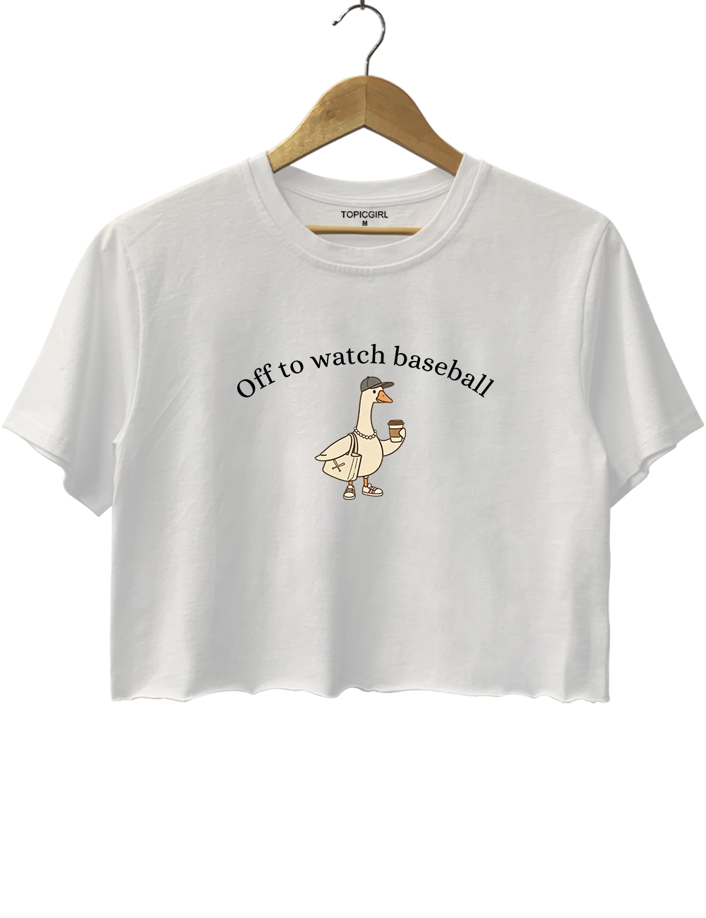 Off To Watch Baseball Mom Goose Crop Top
