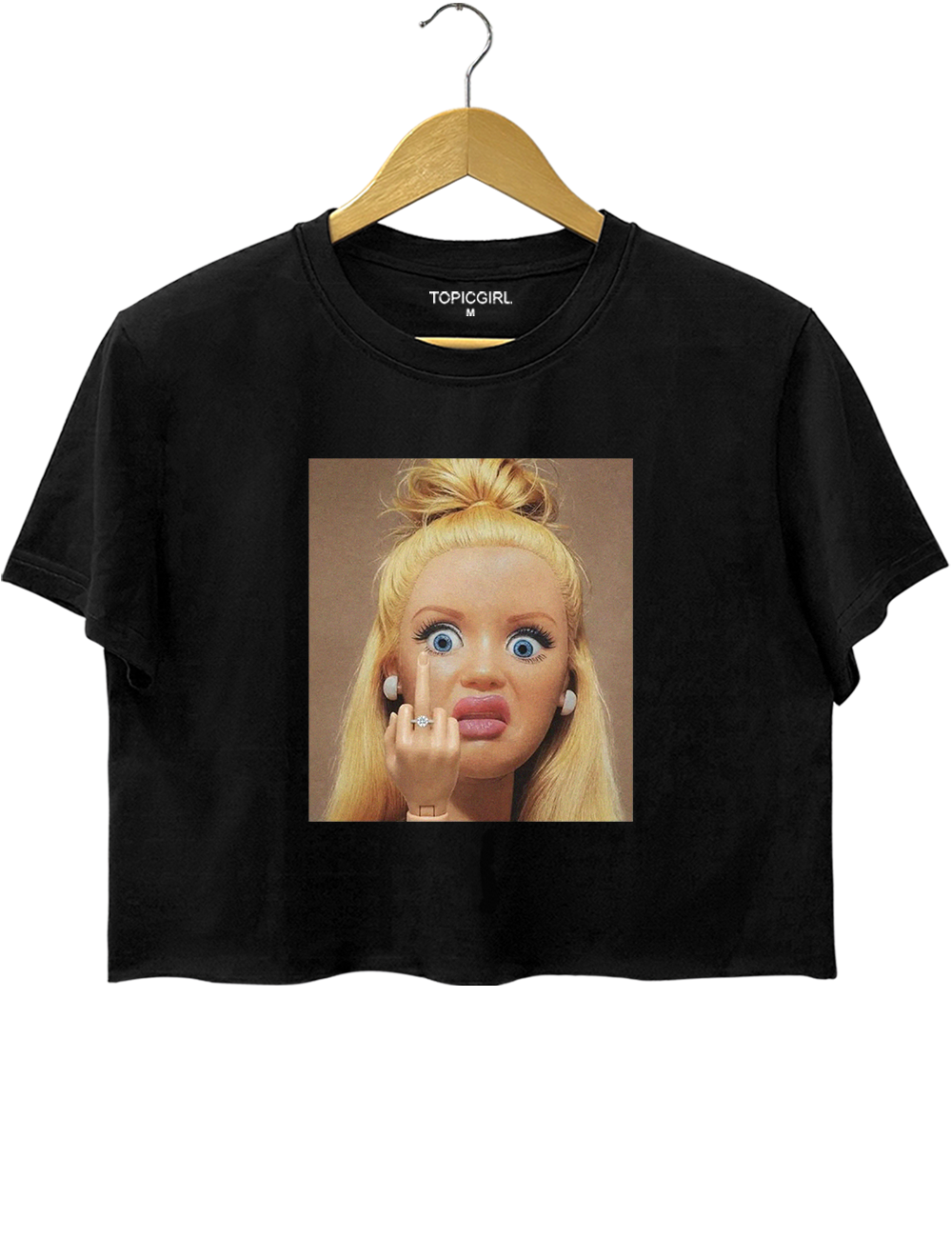 Funny Doll Girl Graphic Crop Top