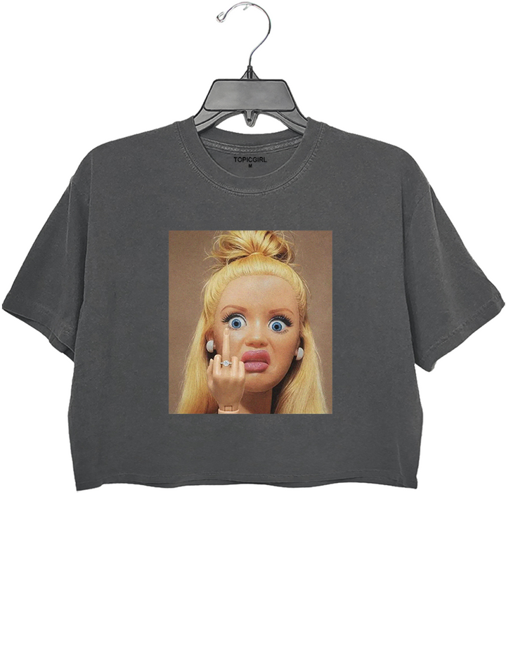 Funny Doll Girl Graphic Crop Top