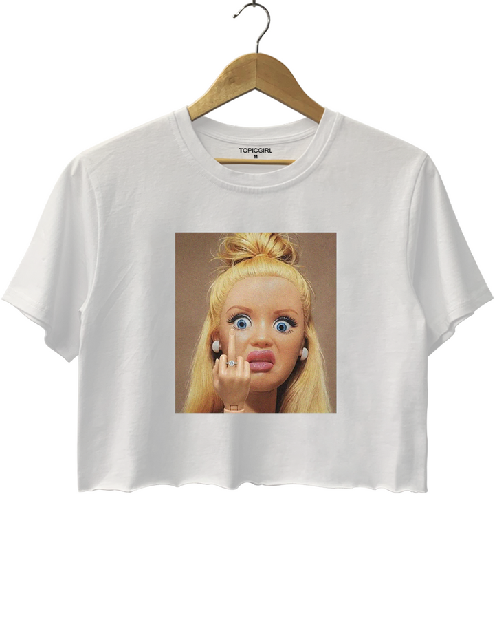Funny Doll Girl Graphic Crop Top