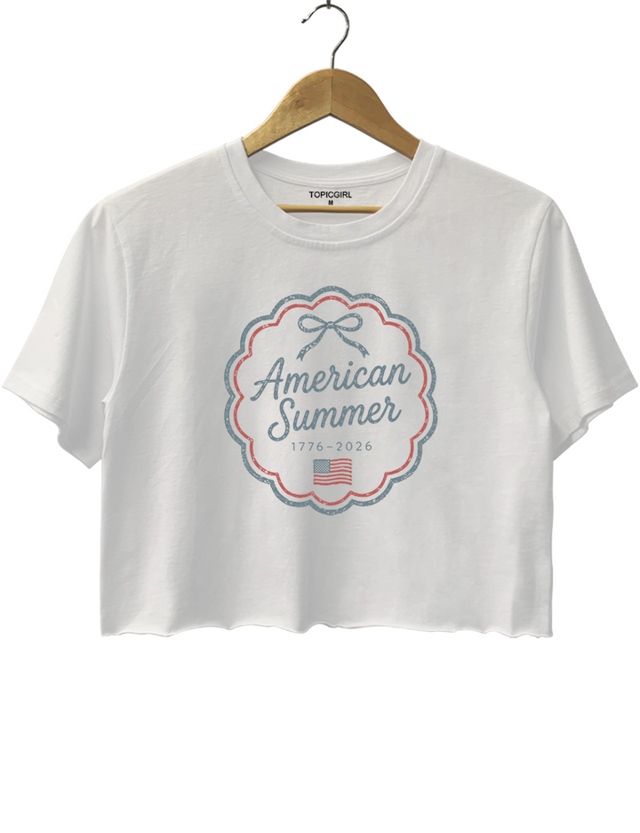 Vintage Coquette Americana Summer Crop Top
