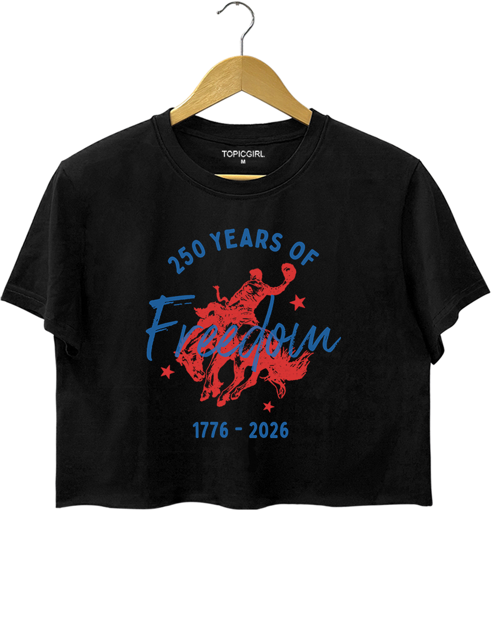 250 Years Of Freedom Bucking Horse Crop Top