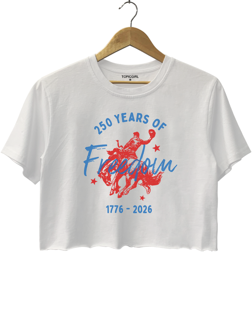 250 Years Of Freedom Bucking Horse Crop Top